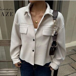 Beige Cropped Jacket